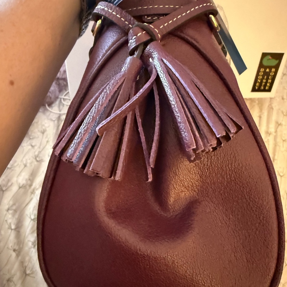Dooney & Bourke Burgundy Leather Satchel - Picture 3 of 6